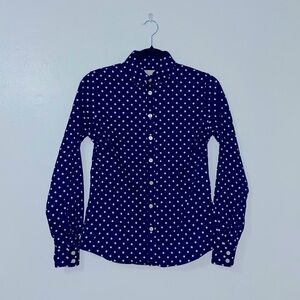 Banana Republic Navy Polka Dot Shirt